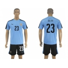 Uruguay #23 Silva Home Soccer Country Jersey