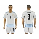 Uruguay #3 Godin Away Soccer Country Jersey