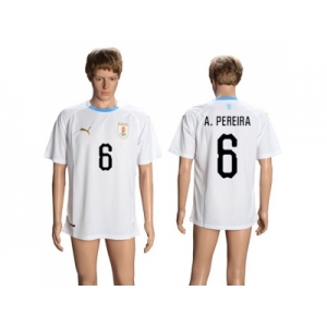 Uruguay #6 A.Pereira Away Soccer Country Jersey