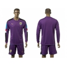 Uruguay Blank Purple Long Sleeves Soccer Country Jersey