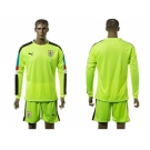 Uruguay Blank Shiny Green Long Sleeves Soccer Country Jersey