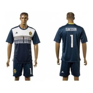 Sweden #1 Isaksson Away Soccer Country Jersey