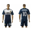 Sweden #10 Ibrahimovic Away Soccer Country Jersey1