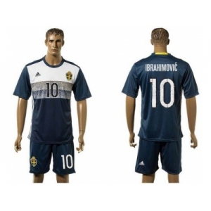 Sweden #10 Ibrahimovic Away Soccer Country Jersey1