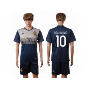 Sweden #10 Ibrahimovic Away Soccer Country Jersey