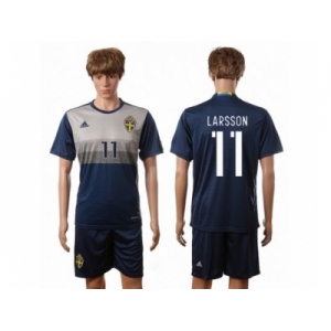 Sweden #11 Larsson Away Soccer Country Jersey