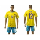 Sweden #12 Olsen Home Soccer Country Jersey1