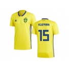 Sweden #15 Hijemark Home Soccer Country Jersey