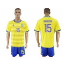 Sweden #15 Johansson Home Soccer Country Jersey