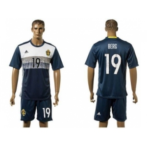 Sweden #19 Berg Away Soccer Country Jersey