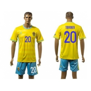 Sweden #20 Toivonen Home Soccer Country Jersey1