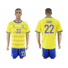 Sweden #22 Zengin Home Soccer Country Jersey