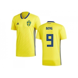 Sweden #9 Berg Home Soccer Country Jersey