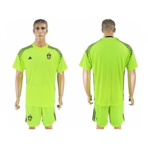 Sweden Blank Shiny Green Goalkeeper Soccer Country Jersey