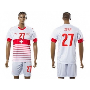 Switzerland #27 Zuffi Away Soccer Country Jersey