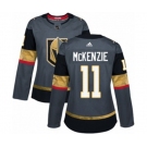 Women Adidas Vegas Golden Knights #11 Curtis McKenzie Authentic Gray Home NHL Jersey