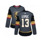 Women Adidas Vegas Golden Knights #13 Brendan Leipsic Authentic Gray Home NHL Jersey
