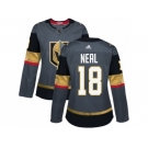Women Adidas Vegas Golden Knights #18 James Neal Authentic Gray Home NHL Jersey