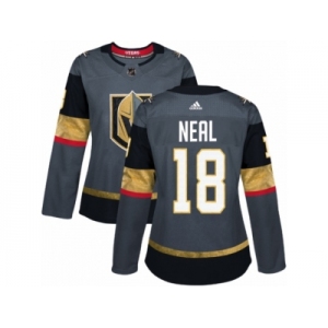 Women Adidas Vegas Golden Knights #18 James Neal Authentic Gray Home NHL Jersey