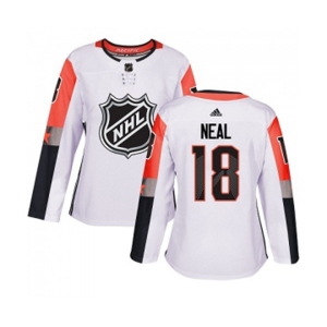 Women Adidas Vegas Golden Knights #18 James Neal Authentic White 2018 All-Star Pacific Division NHL Jersey