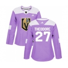 Women Adidas Vegas Golden Knights #27 Shea Theodore Authentic Purple Fights Cancer Practice NHL Jersey