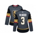 Women Adidas Vegas Golden Knights #3 Brayden McNabb Authentic Gray Home NHL Jersey