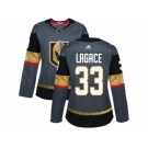 Women Adidas Vegas Golden Knights #33 Maxime Lagace Authentic Gray Home NHL Jersey