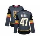 Women Adidas Vegas Golden Knights #47 Luca Sbisa Authentic Gray Home NHL Jersey