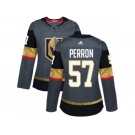 Women Adidas Vegas Golden Knights #57 David Perron Authentic Gray Home NHL Jersey