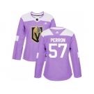 Women Adidas Vegas Golden Knights #57 David Perron Purple Authentic Fights Cancer Stitched NHL Jersey