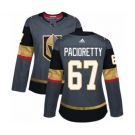 Women Adidas Vegas Golden Knights #67 Max Pacioretty Authentic Gray Home NHL Jersey