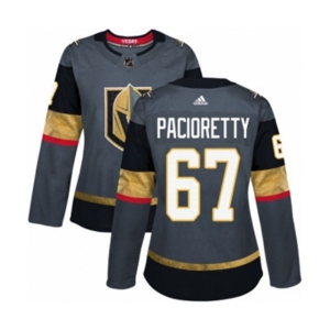 Women Adidas Vegas Golden Knights #67 Max Pacioretty Authentic Gray Home NHL Jersey