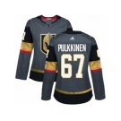 Women Adidas Vegas Golden Knights #67 Teemu Pulkkinen Authentic Gray Home NHL Jersey