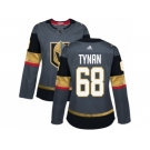 Women Adidas Vegas Golden Knights #68 T.J. Tynan Authentic Gray Home NHL Jersey