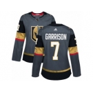 Women Adidas Vegas Golden Knights #7 Jason Garrison Authentic Gray Home NHL Jersey
