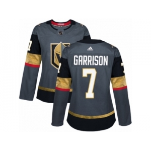 Women Adidas Vegas Golden Knights #7 Jason Garrison Authentic Gray Home NHL Jersey