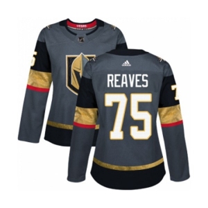 Women Adidas Vegas Golden Knights #75 Ryan Reaves Authentic Gray Home NHL Jersey