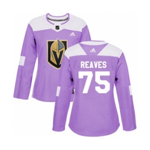 Women Adidas Vegas Golden Knights #75 Ryan Reaves Authentic Purple Fights Cancer Practice NHL Jersey