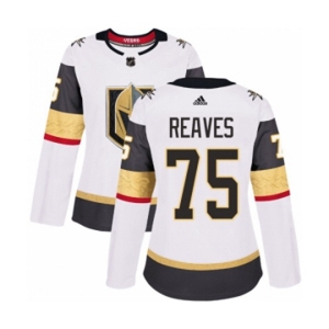 Women Adidas Vegas Golden Knights #75 Ryan Reaves Authentic White Away NHL Jersey