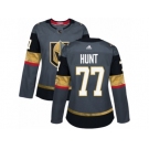 Women Adidas Vegas Golden Knights #77 Brad Hunt Authentic Gray Home NHL Jersey