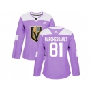 Women Adidas Vegas Golden Knights #81 Jonathan Marchessault Purple Authentic Fights Cancer Stitched NHL Jersey