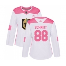 Women Adidas Vegas Golden Knights #88 Nate Schmidt Authentic White Pink Fashion NHL Jersey