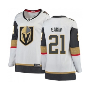 Women Vegas Golden Knights #21 Cody Eakin Authentic White Away Fanatics Branded Breakaway NHL Jersey