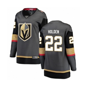 Women Vegas Golden Knights #22 Nick Holden Authentic Black Home Fanatics Branded Breakaway NHL Jersey