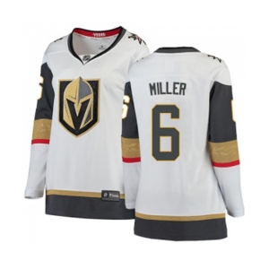 Women Vegas Golden Knights #6 Colin Miller Authentic White Away Fanatics Branded Breakaway NHL Jersey