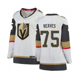 Women Vegas Golden Knights #75 Ryan Reaves Authentic White Away Fanatics Branded Breakaway NHL Jersey