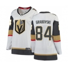 Women Vegas Golden Knights #84 Mikhail Grabovski Authentic White Away Fanatics Branded Breakaway NHL Jersey