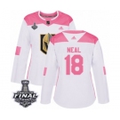 Women's Adidas Vegas Golden Knights #18 James Neal Authentic White-Pink Fashion 2018 Stanley Cup Final NHL Jersey