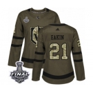 Women's Adidas Vegas Golden Knights #21 Cody Eakin Authentic Green Salute to Service 2018 Stanley Cup Final NHL Jersey