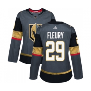 Women's Adidas Vegas Golden Knights #29 Marc-Andre Fleury Authentic Gray Home NHL Jersey